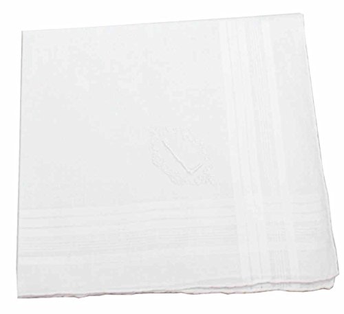 Charming Men's Embroidered Initial Cotton Handkerchief Set of 3
