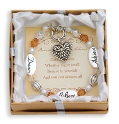 Clearly Charming Dream, Believe, Achieve Silver & Crystal Expressively Yours Bracelet
