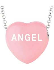 Sweethearts Enamel "Angel" Heart on 16" Necklace Pendant with Gift Box