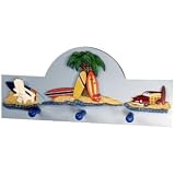 Beach Theme Wall Hanging Kids Coat and Hat Rack