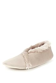 Crossover Faux Fur Bootie Slippers