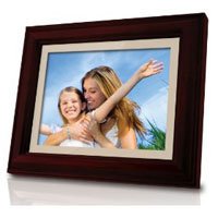 Coby DP848-128 8.4-Inch Wooden Digital Photo Frame with MP3 Player (Mahogany)
