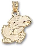 Kansas Jayhawks Solid 10K Gold Jayhawk 1/2'' Modeled Pendant