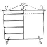 12w Table Top Pewter Color Necklace and Earring Holder Earring Organizer Earring Stand Earring Tree...