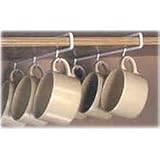 Mug and Cup Organizer-Under Shelf Set of 2 Mug Racks (White) (10 1/2L - set of 2)