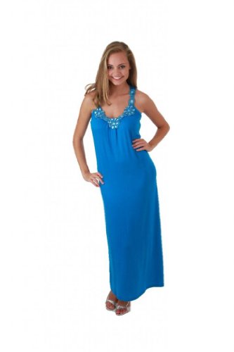 Devsters Women's Blue Gemstone Maxi Dress Blue L