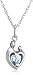 Sterling Silver Mother & Child March Birthstone Pendant by Janel Russell, 18