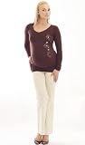 The V-Neck Banded Bottom Embroidered "Baby Love" Tee