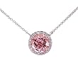 18k White Gold Fine Natural Morganite & Diamond Pendant Necklace Ct.tw 2.10