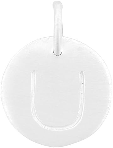 Baroni Jewelry Sterling Silver Round Engraved Initial Letter Charm - U
