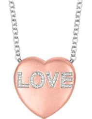 Sweethearts® Heart Shaped Necklace Pendant Rose Gold Plated-Sterling Silver 650271