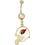 National Football League Logo Gold Double Gem Belly Ring - Arizona Cardinals