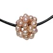 Cultured Pearl Cluster w. Leather Cord Necklace, Pink Cultured Pearl Cluster w. Leather Cord Necklace, Pink