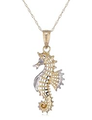 Klassics 10k Yellow Gold Polished Seahorse Pendant Necklace, 19.2