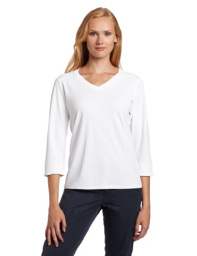 Columbia Womens 3/4 Skiff Guide Fishing Tee Shirt (White, Large)