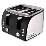 CoffeePro Products - 4-Slice Toaster, 12-1/2"x11-1/2"x8-1/4", Stainless Steel - Sold as 1 EA - Four-slice toaster toasts, reheats and defrosts. Slots adjust for bagels, bread and more. Design features an LED, three-prong 3' cord, and independent controls. Toaster includes a crumb tray and has stainless steel housing. U.L. listed