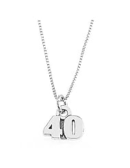Sterling Silver One Sided Number 40 with Necklace
