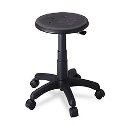 Safco - Office Stool With Casters, 14" Dia. X 16" 21" High Adjustable Seat, Black (Saf5100)