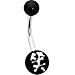Black White Smile Chinese Symbol Belly Ring