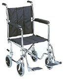 Transport Chairs - Permanent Full-Length Arms, Blue, 19, Swingaway Footrests