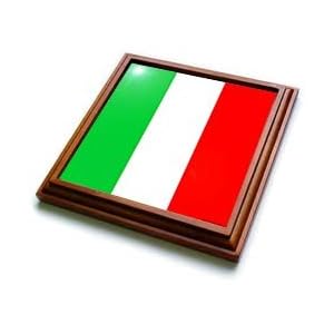 Italian Flag - 8x8 Trivet With 6x6 Ceramic Tile by 3dRose LLC