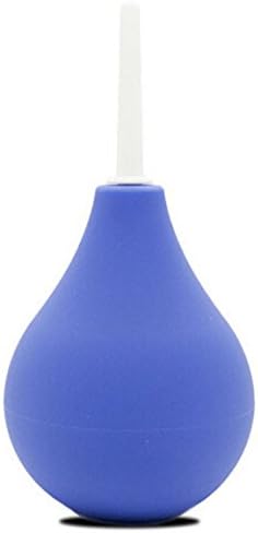 Blue Silicone Enema Bulb Douche Vaginal Rectal Anus Cleaning Tool Syringe for Women 2 Different Sizes-YDCXQA (Small-90ml)