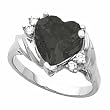 14K White Gold Onyx and Diamond Ring