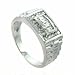 S10 Mens Designer Chunky Silver Ring Simulated Diamond