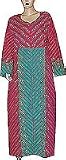 Evening Wear - Womens Cotton Caftan Gowns Multicolored Size 3X-L (kftn836a)