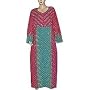 Evening Wear - Womens Cotton Caftan Gowns Multicolored Size 4X-L (kftn836c)
