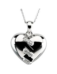 Silver Sterling 18.25x21.50 Mm Polished Broken Heart Pendant & Chain Necklace W Box