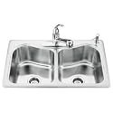 KOHLER K-3369-4-NA Staccato Double-Basin Self-Rimming Kitchen Sink