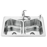 KOHLER K-3369-4-NA Staccato Double-Basin Self-Rimming Kitchen Sink