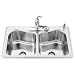 KOHLER Staccato Double-Basin Self-Rimming Kitchen Sink, #K-3369-4-NA