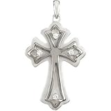 Sterling Silver Diamond Cross Pendant