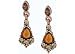 1928 Copper Tone & Smoke Topaz Crystal Drop