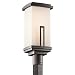 Kichler Lighting 49114AVI FL Leeds Light Fluorescent Outdoor Post Lantern, Anvil Iron with Satin-Etched Cased Opal Glass