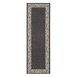 Safavieh CY2727-3908-210 Courtyard Collection 2-Feet 4-Inch by 9-Feet 11-Inch Indoor/ Outdoor Area Runner, Black and Sand