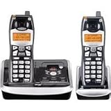 GE 5.8 Edge Cordless Phone Caller ID Two Handsets Black