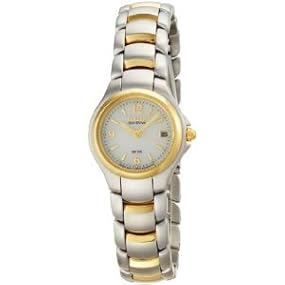 Citizen #EW1174-51A Women's Stainless Steel Two Tone Eco-Drive Silhouette Watch