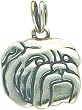 Sterling Silver Antiqued Bulldog Charm