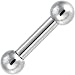 4 Gauge Steel Barbell Tongue Ring 5/8 Inches 8mm