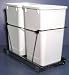 Pull-Out Waste Container, 2-27 qt, w/FE Slides, Chrome/White