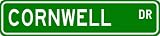 CORNWELL Street Name Sign ~ Personalized Family Lastname Sign ~ Gameroom, Basement, Garage Sign