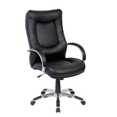 Lorell 60505 Exec. High-Back Chair, 26-1/2x28-1/4x44-1/2 in.-48 in., BK Leather