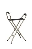`Cane/Seat Sling Provides a comfortable seat to rest on when open and a sturdy quad cane when close