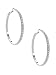 G by GUESS Women's Large Silver Rhinestone Hoop Earrings