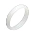Parma77 White Jade Bracelet Polished White Bangle Inside Flat Luck Bracelet for Propitious Omen