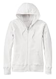 NEW District Threads - Ladies Full Zip Hoodie White-M