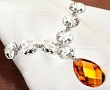 Set of 4 Crystal Topaz Napkin Rings